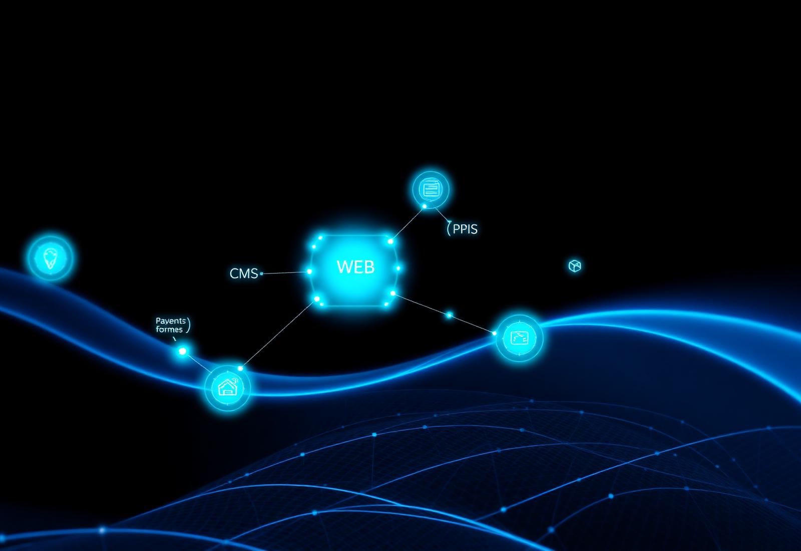 Web Change Assurance Graph connecting CMS, APIs, payments and forms